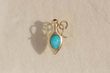 Load image into Gallery viewer, AMPHORA PENDANT | pear turquoise + ruby