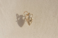 Load image into Gallery viewer, PETITE ENGRAVED AMPHORA CHARM | blue marquis sapphire