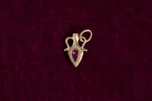 Load image into Gallery viewer, PETITE Engraved Amphora Charm | Pear Ruby