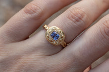 Load image into Gallery viewer, Engraved Kismet Solitaire | Purple Spinel