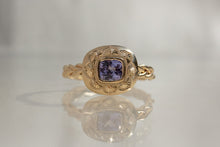 Load image into Gallery viewer, Engraved Kismet Solitaire | Purple Spinel